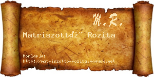 Matriszottó Rozita névjegykártya